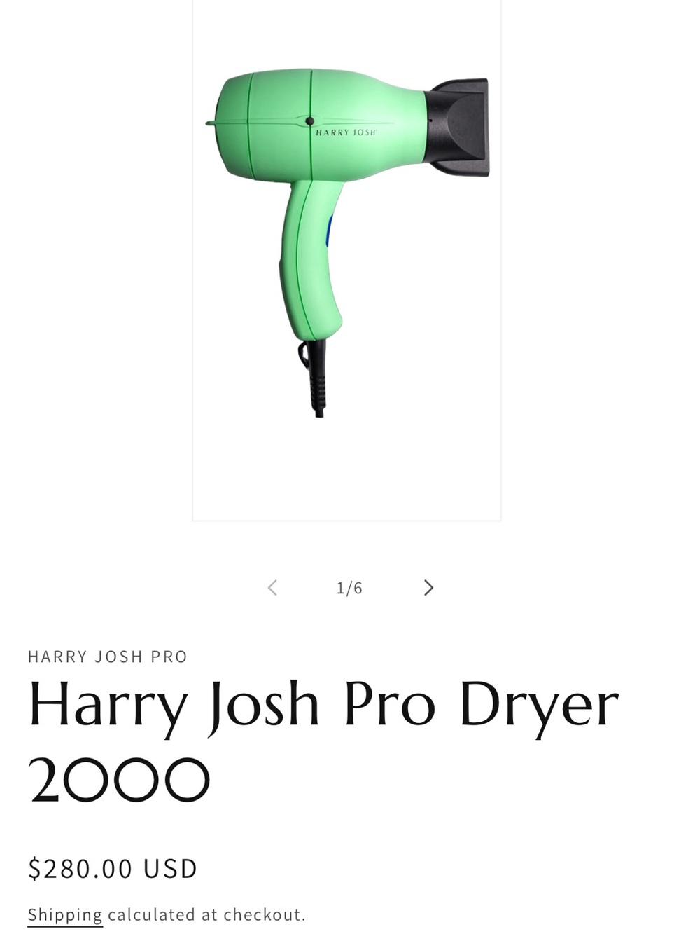Harry Josh Pro Dryer 2000 Mint Green